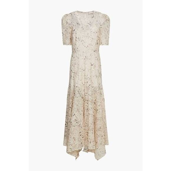 Veronica Beard Balsam Eyelet Floral Chiffon Maxi Dress Size 8 - Picture 2 of 10